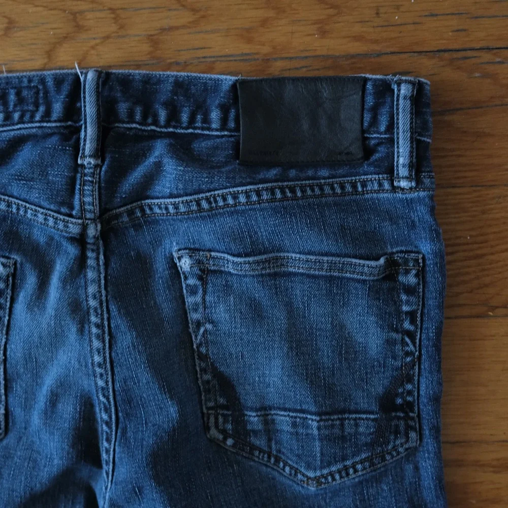 AllSaints Razor Jeans Mens Blue Dark Wash Skinny Fit Indie Sleaze W30 Slim Style